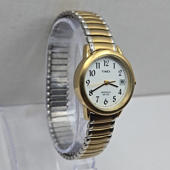 Timex Easy Reader Watch Women Two Tone Date New Battery  - Indiglo Not Working - - Picture 3 of 10